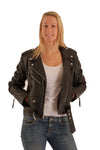 Brando Biker cowhide Leather Jacket (Perfecto) in women's fit.113-L