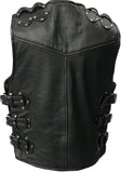 Cow Hide Leather Biker Studded Buckle Wascoat Mediieval Warrior 258