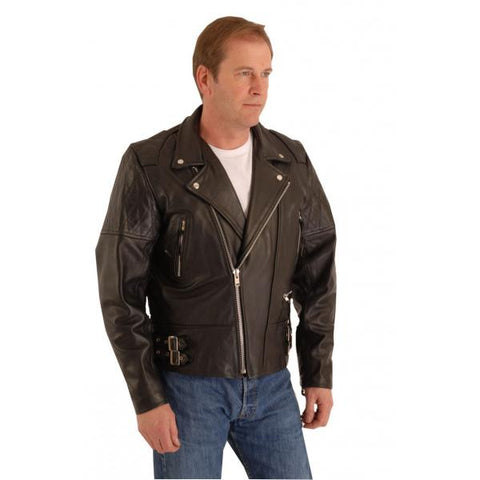 Highway Classic leather padded patrol jacket for rockers and bikers 106