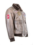 B2 : Men's Top Gun Pilot Bomber Fling Aviation Leather Jacket 157