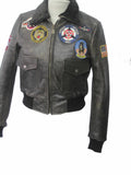 Top Gun Flying  Vintage flight Women Leather jacket in ladies fit 1106