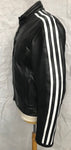 CRUISER SPOR MOTORCYCLE COWHIDE LEATHER JACKET WITH WHITE STRIPES- 1108 VICTOR