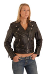 Brando Biker cowhide Leather Jacket (Perfecto) in women's fit.113-L