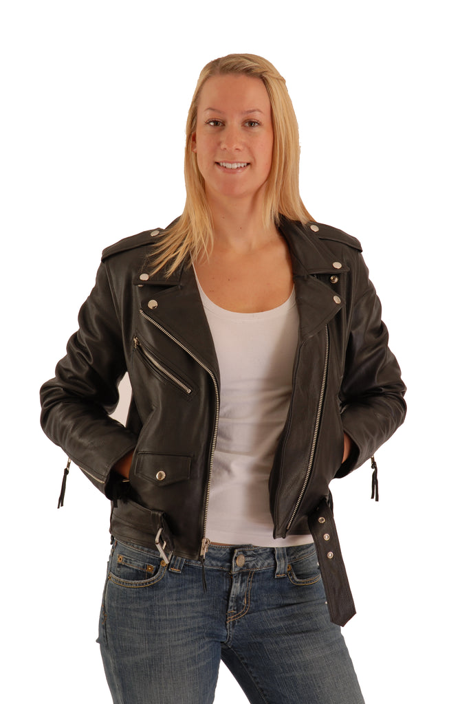 Brando Biker cowhide Leather Jacket (Perfecto) in women's fit.113-L – OSX  BikerFashion