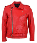 Classic Brando Biker Red Cowhide Leather Jacket 113