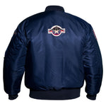 Classic USA Nylon Hi Visibility Pilot Jacket with badges Blue/black MAI 1521F