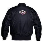 Classic USA Nylon Hi Visibility Pilot Jacket with badges Blue/black MAI 1521F