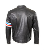 Motorcycle Crousir Biker  Waxy  Cowhide Leather Jacket Fonda 197