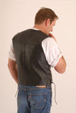 DALLAS WAIST COAT WITH SIDE LACE MOTORCYCLE/BIKER VEST IN COWHIDE LEATHER 205
