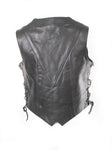 Motorcycle Vest  with laces on the sides for ladies in cowhide leather waistcoat Janice 213