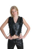 Ladies Short Fring Leather Wast Coat Rodeo Vest 214