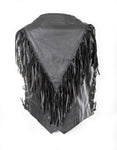 Ladies Short Fring Leather Wast Coat Rodeo Vest 214