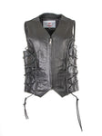 Lucifer Ladies vest with lace feature on the side and zip fastening front 219