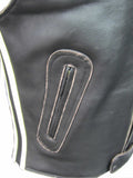 Biker Vest Antique with Stripe in Cowhide Waistcoat 225 ST