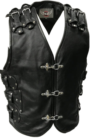 Leather Waistcoats Cut Off Men s OSX BikerFashion