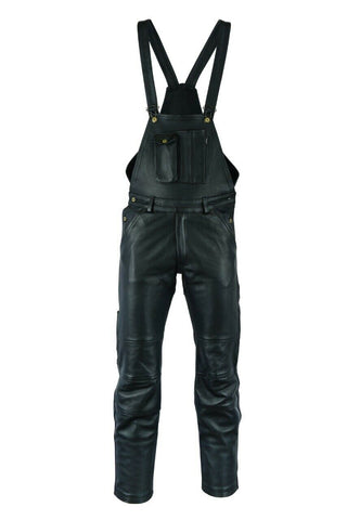 MOTORCYCLE WAXY COWHIDE ANILINE LEATHER BIB AND BRACE DUNGAREE /SALOPETTES 325