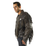 Western/Biker Fringe Jacket in leather - Concho 142