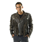 Western/Biker Fringe Jacket in leather - Concho 142