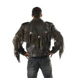 Western/Biker Fringe Jacket in leather - Concho 142