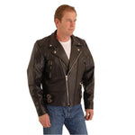 Highway Classic leather padded patrol jacket for rockers and bikers 106