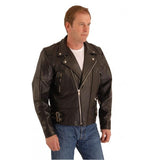 Highway Classic leather padded patrol jacket for rockers and bikers 106