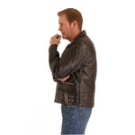 Highway Classic leather padded patrol jacket for rockers and bikers 106