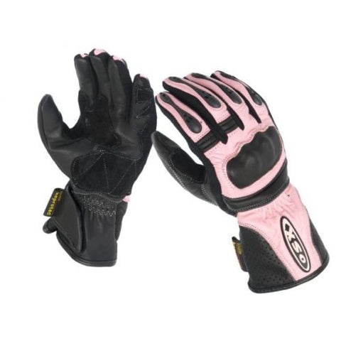 SONIC( LADIES) LEATHER GLOVE-PINK & BLACK 925