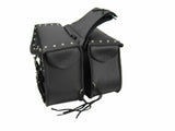 Synthetic Leather Saddle Bag Pannier Luggage Studed AC457-SL