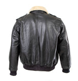 Pilot Bomber Fling Leather Jacket With fur Collar 158