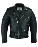 Classic Brando biker jacket in natural waxy cowhide. 113