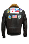 Men's Top Gun-II Pilot Bomber Fling Aviation Leather Jacket 1175