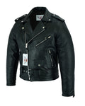 Classic Brando biker jacket in natural waxy cowhide. 113