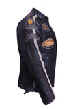 OSX RACING BIKER JACKET WITH BADGES - CRUISER STYLE -1174