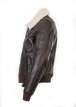 Pilot Bumber Commander Flying Leather jacket with removable fur collar 1125
