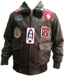 Kids Pilot Aviator Bomber Leather Jacket In Sheep Nappa K100