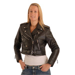 Cropped Biker Short Leather Jacket Rebel 114