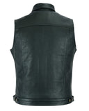 Biker Cut-off Levi Style Trucker Vest  in Natural Cowhide Leather - LEE 254