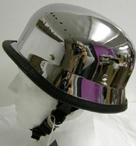 German Novelty Helmets Sliver/Chrome AC54 – OSX BikerFashion