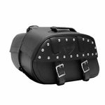 Black Synthetic Leather  Saddle Bag  Pannier Luggage Transit AC456-SL