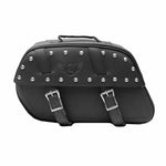 Black Synthetic Leather  Saddle Bag  Pannier Luggage Transit AC456-SL
