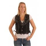 Rose fringe vest front view