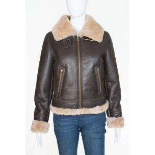 Ladies Pilot  Flying Aviator Real Sheepskin Jacket